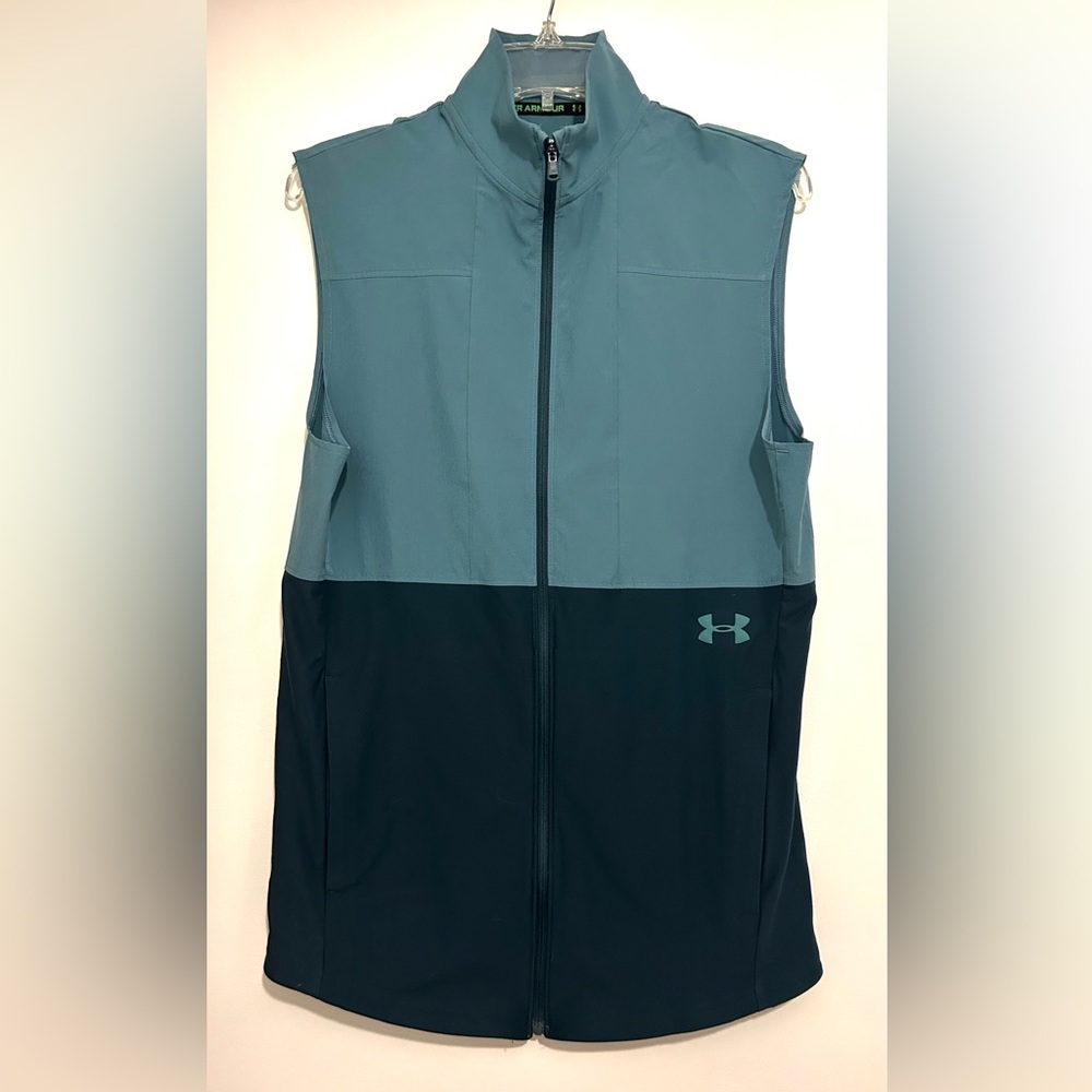Under Armor Men’s Green Full Zip Sleeveless Vest Sz Med